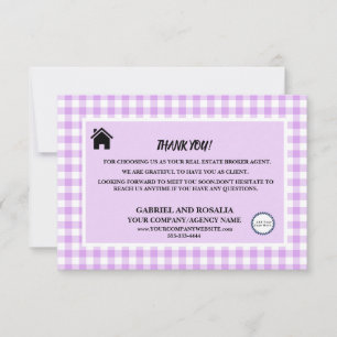 Tarjeta De Agradecimiento Agente Real Estate Broker Business Buffalo Checks
