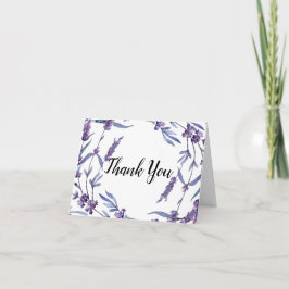 Tarjeta De Agradecimiento Agradable acuarela Lilac Elegante Verano Gracias