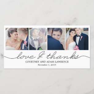 Tarjeta De Agradecimiento Agradable Boda De Escritura Gracias Cartas - Blanc