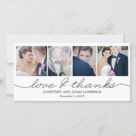 Tarjeta De Agradecimiento Agradable Boda De Escritura Gracias Cartas - Blanc