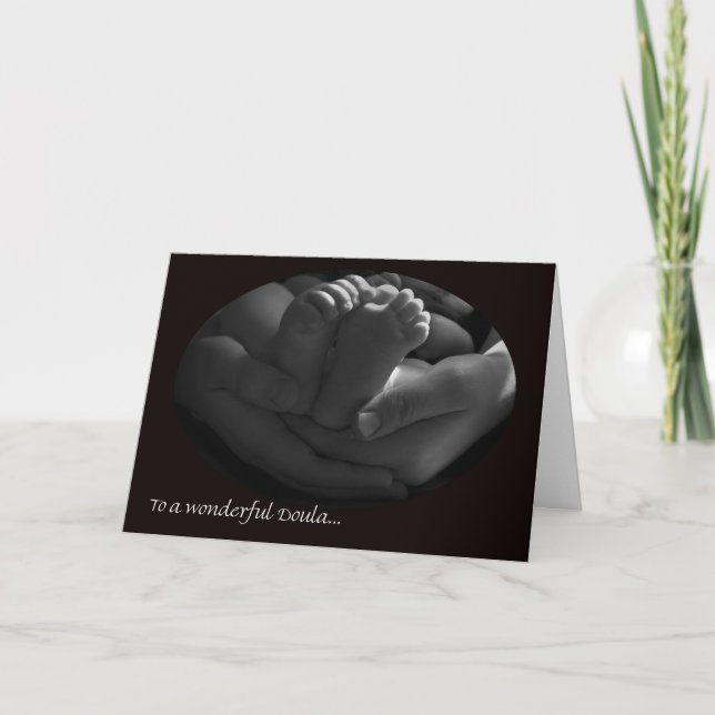 Tarjeta De Agradecimiento Agradable Doula Gracias Tarjeta, Manos y Pies (Anverso)