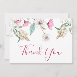Tarjeta De Agradecimiento Agradable floral en cualquier ocasión
