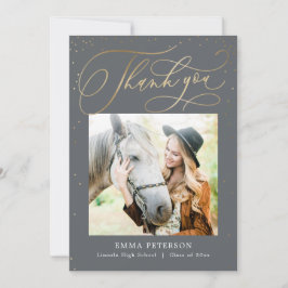 Tarjeta De Agradecimiento Agradable graduación de COLOR EDITABLE Gracias