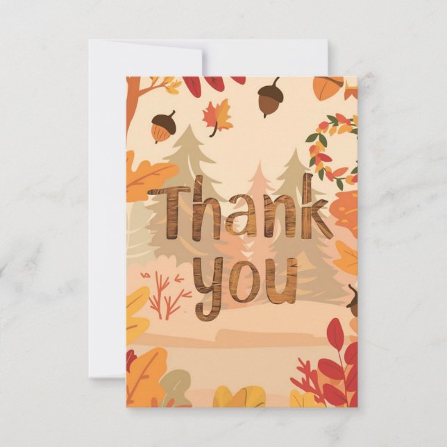 Tarjeta De Agradecimiento Agradable Otoño Místico (Anverso)