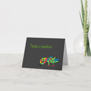 Tarjeta De Agradecimiento Agradece un camaleón que el negro le agradece
