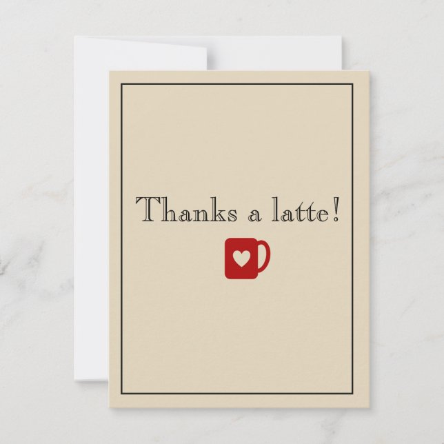 Tarjeta De Agradecimiento ¡Agradece un latte! (Anverso)