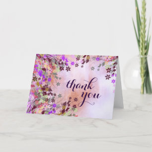 Tarjeta De Agradecimiento Agradecer Acuarela Floral Chic Femenina Boda