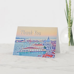 Tarjeta De Agradecimiento Agradecer Atardecer En Venecia, Italia