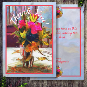Tarjeta De Agradecimiento Agradecer Flores de Amor PM0001