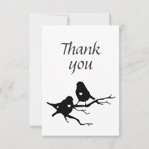 Tarjeta De Agradecimiento Agradecer Pajarito Bonito Silueta en Rama