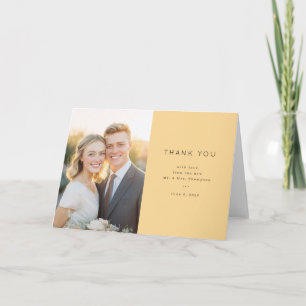 Tarjeta De Agradecimiento Agradecido Amarillo Boda Gracias