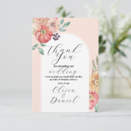 Tarjeta De Agradecimiento Agradecido Bodas Acuarela Florales Compromiso
