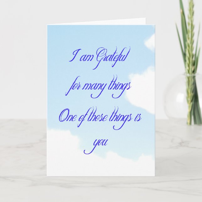 Tarjeta De Agradecimiento Agradecido para usted (Anverso)