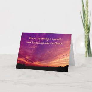 Tarjeta De Agradecimiento Agradecido por la paz Naranja agradecido Nube Púrp