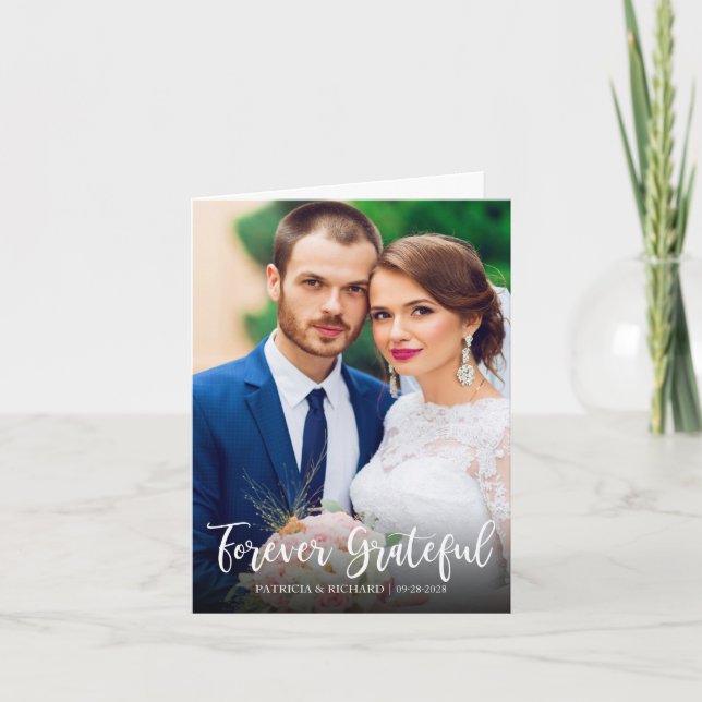 Tarjeta De Agradecimiento Agradecido por siempre Boda Cuto Gracias Foto (Anverso)