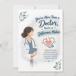 Tarjeta De Agradecimiento ¡Agradecimiento al médico!
