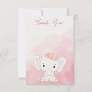 Tarjeta De Agradecimiento Agradecimiento, Elefante Adorable