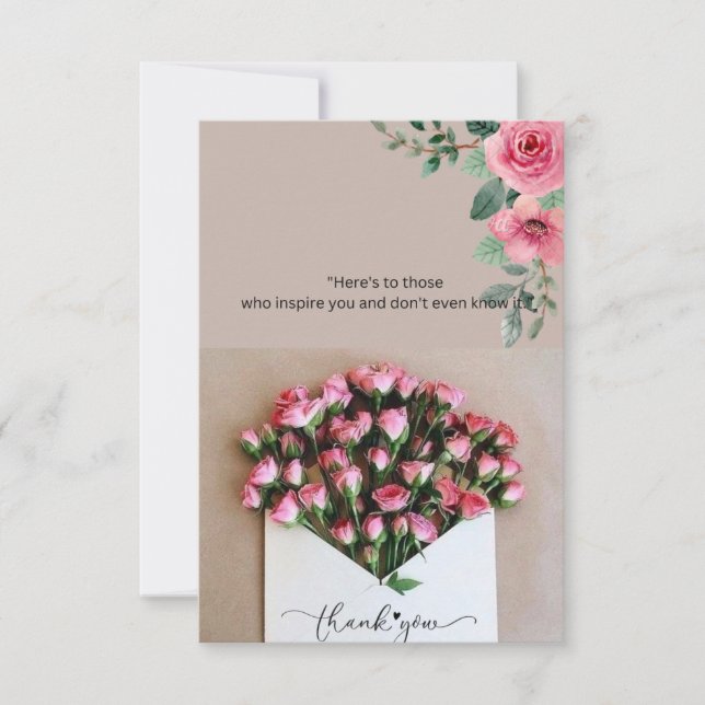 Tarjeta De Agradecimiento "Agradecimiento por tu inspiración" (Anverso)