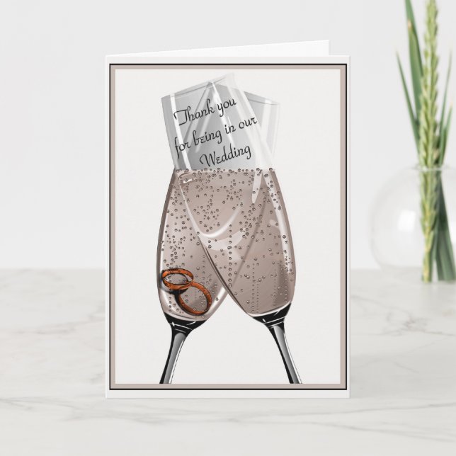 Tarjeta De Agradecimiento Agradecimientos a los acompañantes de la boda (Anverso)