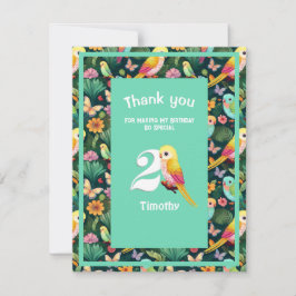 Tarjeta De Agradecimiento Agradecimientos Brillantes y Tropicales: Un Cumple