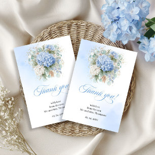 Tarjeta De Agradecimiento Agradecimientos de boda de Hortensias Azules Encan