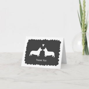 Tarjeta De Agradecimiento Agradecimientos de boda de Pembroke Welsh Corgis