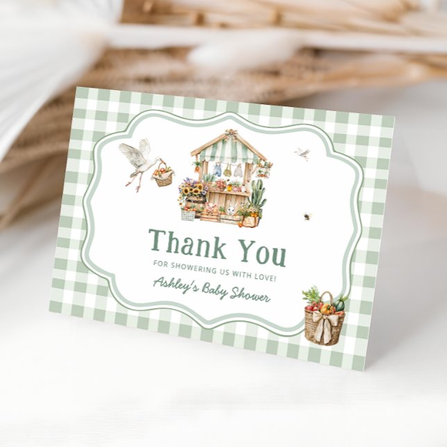 Tarjeta De Agradecimiento Agradecimientos locales en el mercado Baby Shower (Subido por el creador)