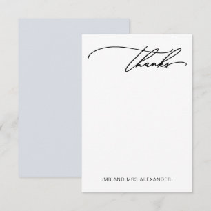Tarjeta De Agradecimiento Agradecimientos Modernos Azul Elegante