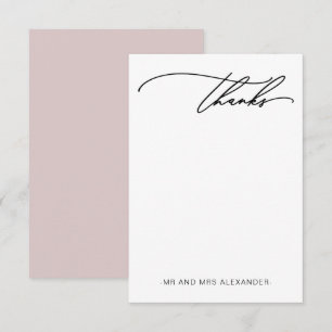 Tarjeta De Agradecimiento Agradecimientos Modernos Elegantes Rosa Neutro