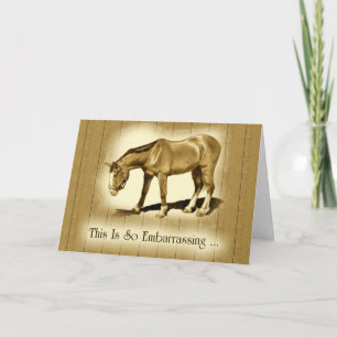 Tarjeta De Agradecimiento Agradecimientos tardíos: Tan vergonzoso, Caballo d