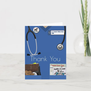 Tarjeta De Agradecimiento Agradecimientos Veterinarios En Azul