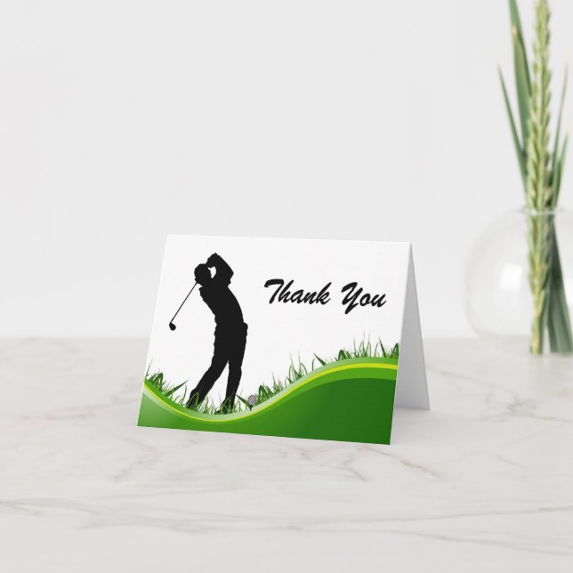 Tarjeta De Agradecimiento Agradezca su cumpleaños del golf del hombre (Anverso)