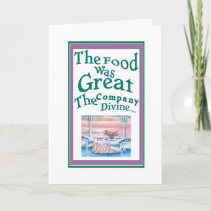 Tarjeta De Agradecimiento Agradézcale que - la comida era grande, la