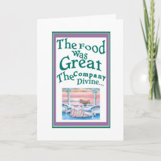 Tarjeta De Agradecimiento Agradézcale que - la comida era grande, la