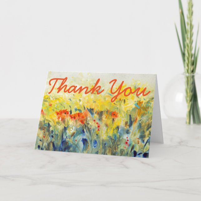 Tarjeta De Agradecimiento Agregar texto| Flores Vía II (Anverso)