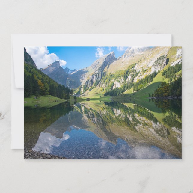 Tarjeta De Agradecimiento Agua | Alpes suizos en el lago Seealpsee Suiza (Anverso)