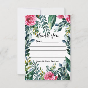 Tarjeta De Agradecimiento Agua Botánica Vintage Floral Gracias