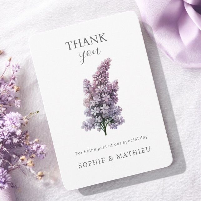 Tarjeta De Agradecimiento Agua Lilac Francesa Floral Elegante Primavera  (Subido por el creador)