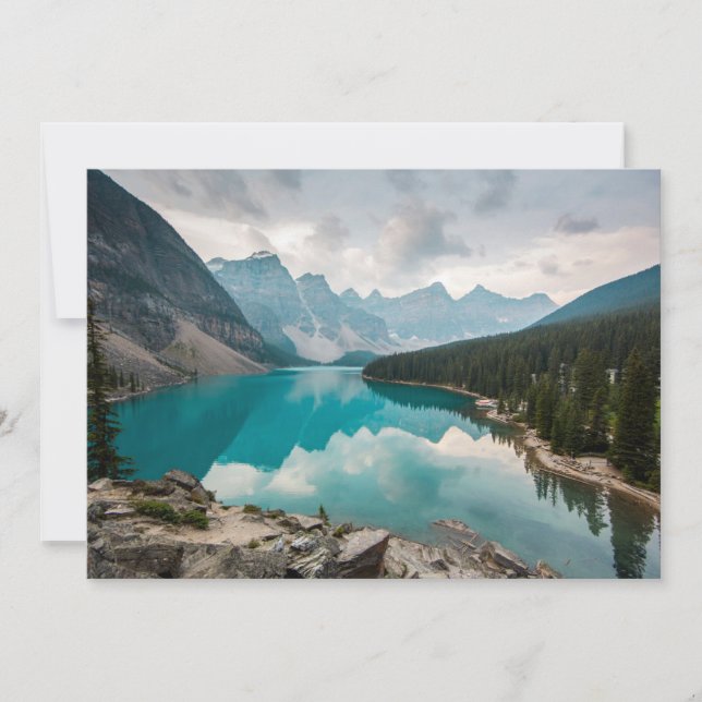 Tarjeta De Agradecimiento Agua | Moraine Lake Alberta Canadá (Anverso)