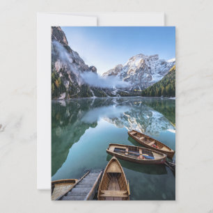 Tarjeta De Agradecimiento Agua Pragser Wildsee Dolomitas Italia