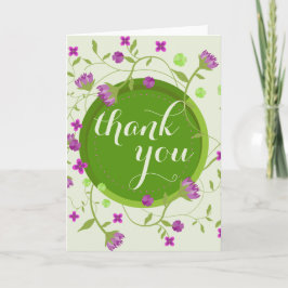 Tarjeta De Agradecimiento Agua verde rosa Floral fina gracias