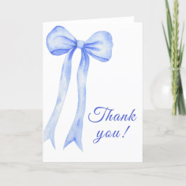 Tarjeta De Agradecimiento Aguada azul un lazo Niño Baby Shower