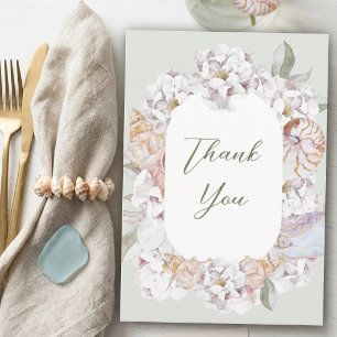 Tarjeta De Agradecimiento Aguadas Costeras Conchas y Floral Fiesta de Bebé