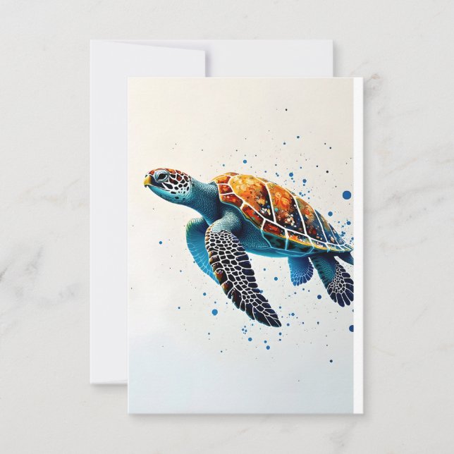 Tarjeta De Agradecimiento Aguas tranquilas: Celebran tortugas marinas con el (Anverso)