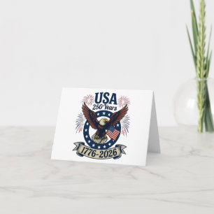 Tarjeta De Agradecimiento Águila Americana Patriótica 250 Años 1776-2026