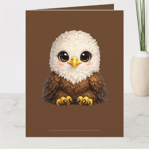 Tarjeta De Agradecimiento Águila linda con grandes ojos Feliz animal del bos