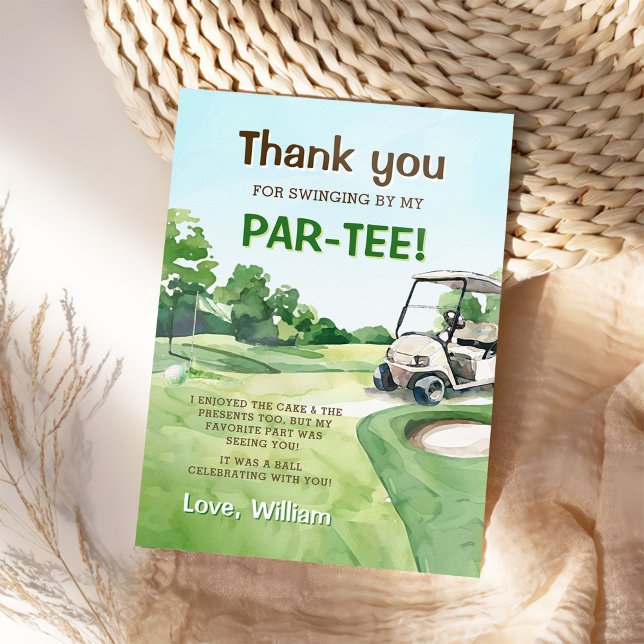 Tarjeta De Agradecimiento Agujero En Un Cumpleaños De Golf Par-Tee (Subido por el creador)