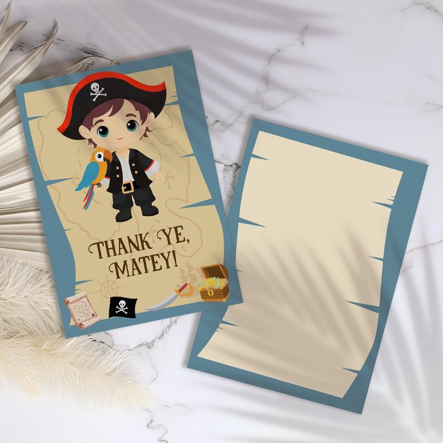 Tarjeta De Agradecimiento ¡Ah del barco! Cumpleaños de Niño Pirata Fiesta (Subido por el creador)