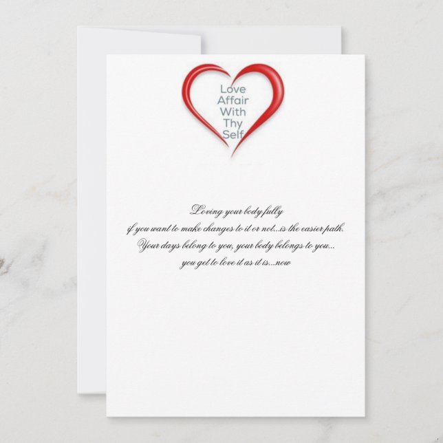 Tarjeta De Agradecimiento Ahora ame su cuerpo (Anverso)