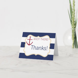 Tarjeta De Agradecimiento Ahoy allí Baby Shower náutico le agradece cardar